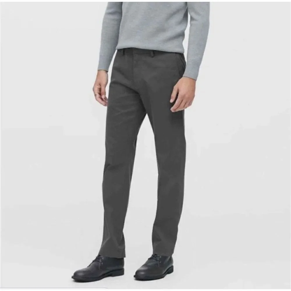 Banana Republic Emerson Chino Men's Flat Front Pants Gray Size 38x32